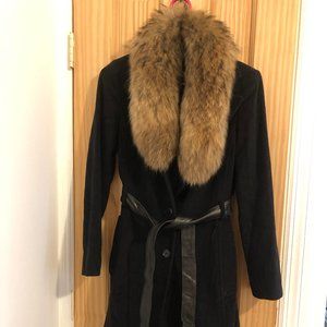 Genuine Marc New York Coat with Fur Collar